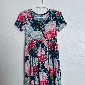Posh Peanut Floral Dress - Pink and Navy